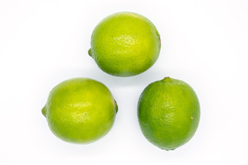Limes on white background