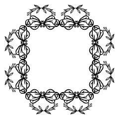 Pattern of leaf flower frame seamless, style unique and elegant, for decoration of greeting card. Vector