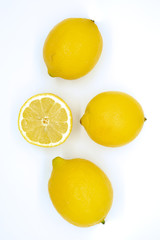 Isolated lemons on white background