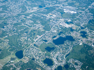 Florida Tampa bay area seen from airplane