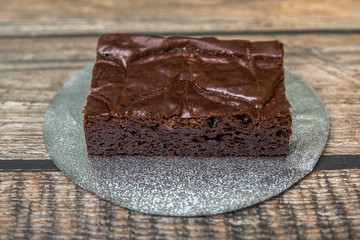 Nutella Brownie on the wood table blackground