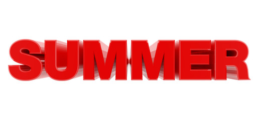 Fototapeta premium SUMMER red word on white background illustration 3D rendering