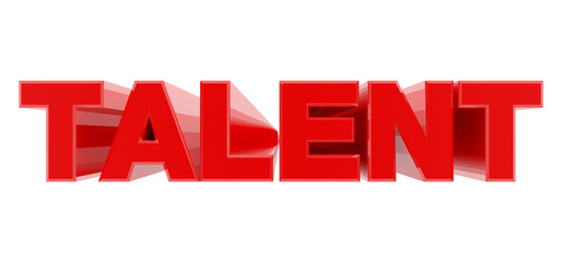 TALENT red word on white background illustration 3D rendering