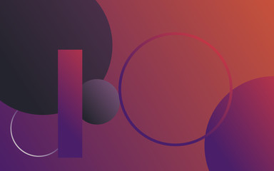 abstract circle, square, shape triangle with gradient dark color vector illustration. For website background, powerpoint, banner, card