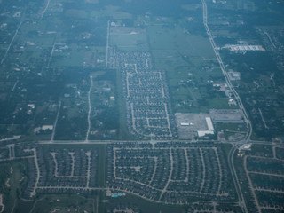 Florida Tampa bay area seen from airplane