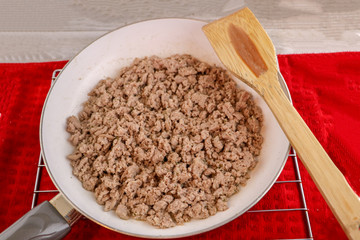 Turkey ground with brown rice spaghetti dinner