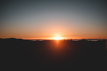 sunset in the mountains