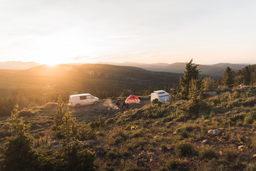 Camping on a ridge in Wild Iris, Wyoming.  © Rosemary