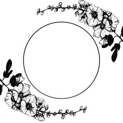 Naklejka premium frame with flowers