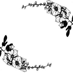 Naklejka premium frame with flowers