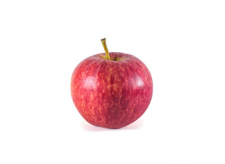 Isolated red beautiful single apple on white background