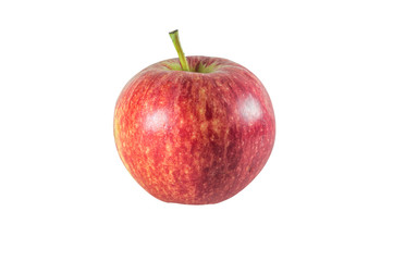 Red ripe fresh single apple isolated on white background with clipping path