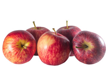 A group of red apples isolated on white background