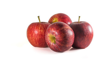 A group of red apples isolated on white background
