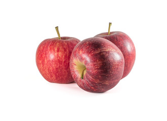 A group of red apples isolated on white background