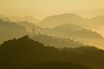 sunrise in the mountains