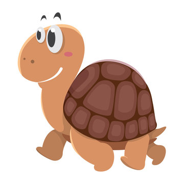 cartoon cute turtle for kids, vector
