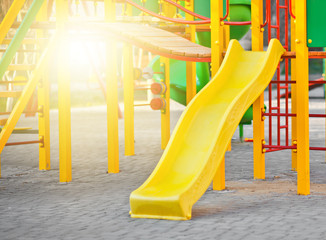 Children's slide oundoor close up