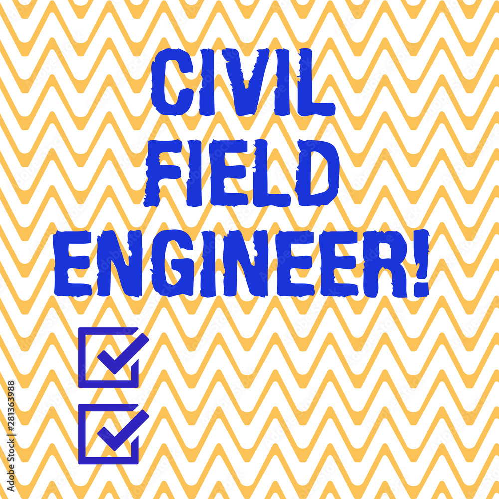 Poster conceptual hand writing showing civil field engineer. business photo text oversee construction and u