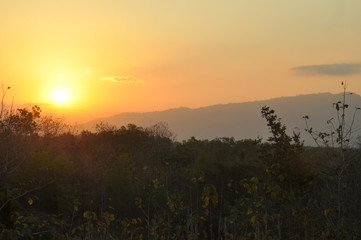 sunset in mountains