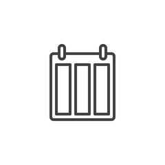 Calendar page line icon. linear style sign for mobile concept and web design. Reminder calendar outline vector icon. Symbol, logo illustration. Vector graphics