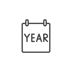 Calendar year page line icon. linear style sign for mobile concept and web design. Calendar, agenda outline vector icon. Symbol, logo illustration. Vector graphics