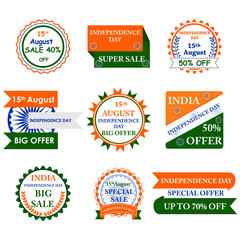 vector illustration of Sale Promotion and Advertisement for 15th August Happy Independence Day of India