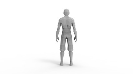3D rendering of a digital human model isolated in white background