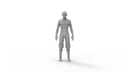3D rendering of a digital human model isolated in white background