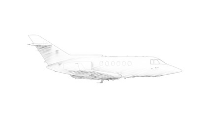 Fototapeta na wymiar 3D rendering of a jet airplane isolated in white background