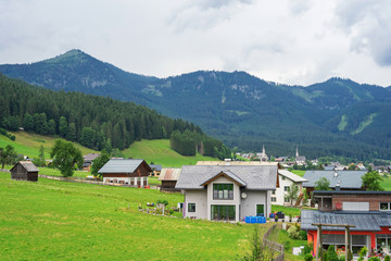 Fototapeta na wymiar Beautiful town Gosau in the Alps, Austria