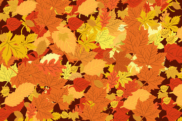 Illustration Autumn background design with maple leaf
