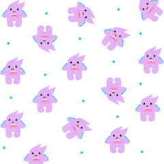 illustration cute monster pattern background