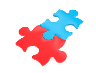 3D render of a puzzle in a white background