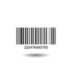 Bar code icon vector with numbers and pattern of parallel lines.vector design