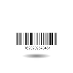 Bar code icon vector with numbers and pattern of parallel lines.vector design
