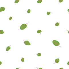 Beetroot leaves seamless background. Plants pattern, can be used for textile, wallpaper, web, card.