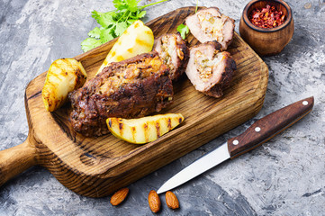 Meatloaf with fruit and nuts