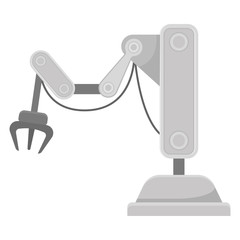 Gray robotic hand. Vector illustration on white background.