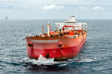 The oil tanker in the high sea