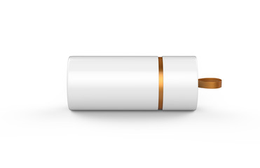 Round Container cardboard box mock up template on isolated white background, ready for your design presentation, 3d illustration