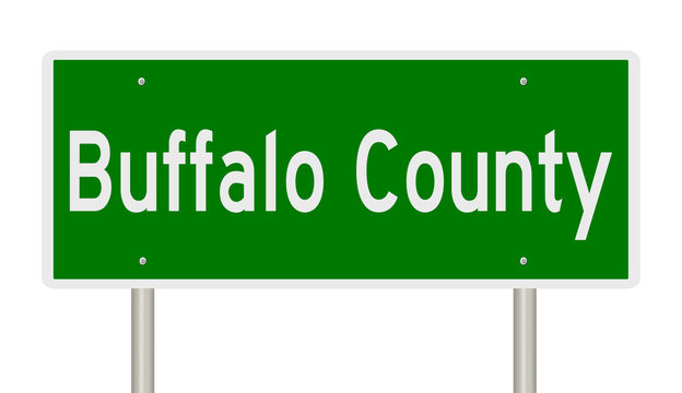 Rendering Of A Green Highway Sign For Buffalo County