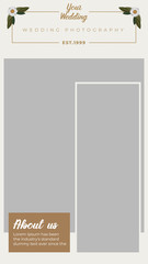 Modern wedding photography web banner for social media mobile apps