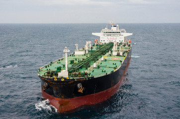 The oil tanker in the high sea