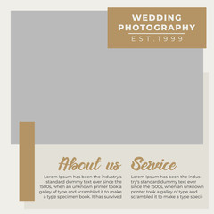 Modern square wedding photography web banner for social media mobile apps
