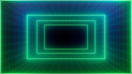 Retro Sci-Fi Background Futuristic landscape of the 80`s. Digital Cyber Surface. Suitable for design in the style of the 1980`s