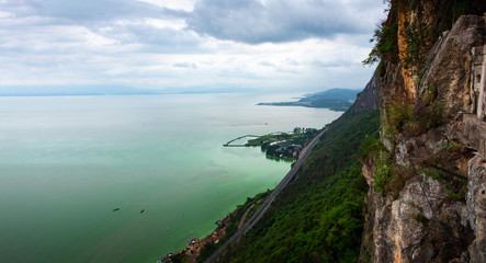 Dian Lake from the Xishan mountain in Kunming, China