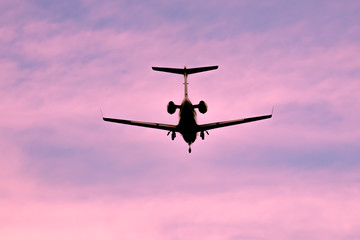 Business jet landing