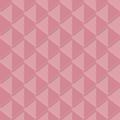 Red diamonds cascaded on top of each other. Pastel geometric tiles stacked side by side. Connected triangles. Vector seamless illustration. Endless pattern.