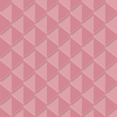 Red diamonds cascaded on top of each other. Pastel geometric tiles stacked side by side. Connected triangles. Vector seamless illustration. Endless pattern.